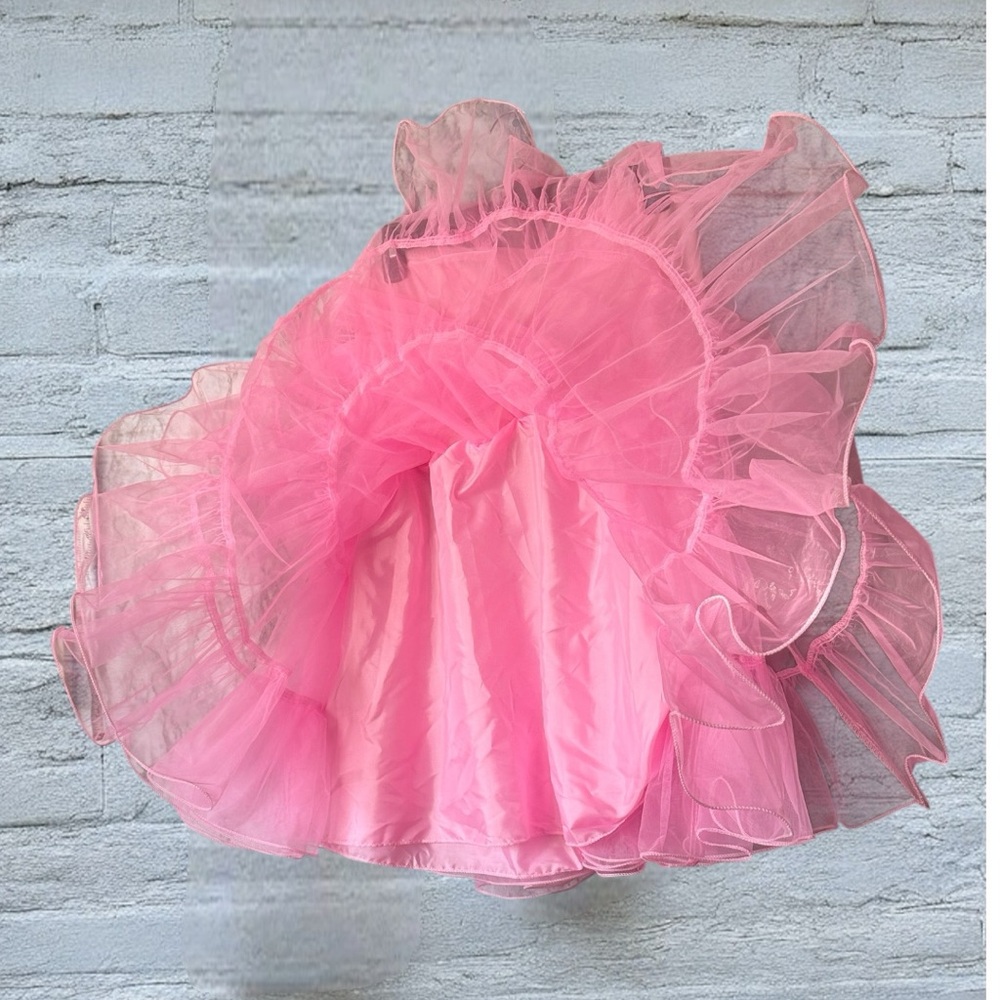 Rick vividly Pink Layered Tulle Slip - Picture 4 of 5